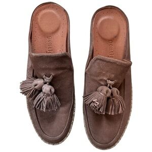 Gentle Souls by Kenneth Cole Leather Rory Espadrille Loafer Mule Tassel, sz 7.5